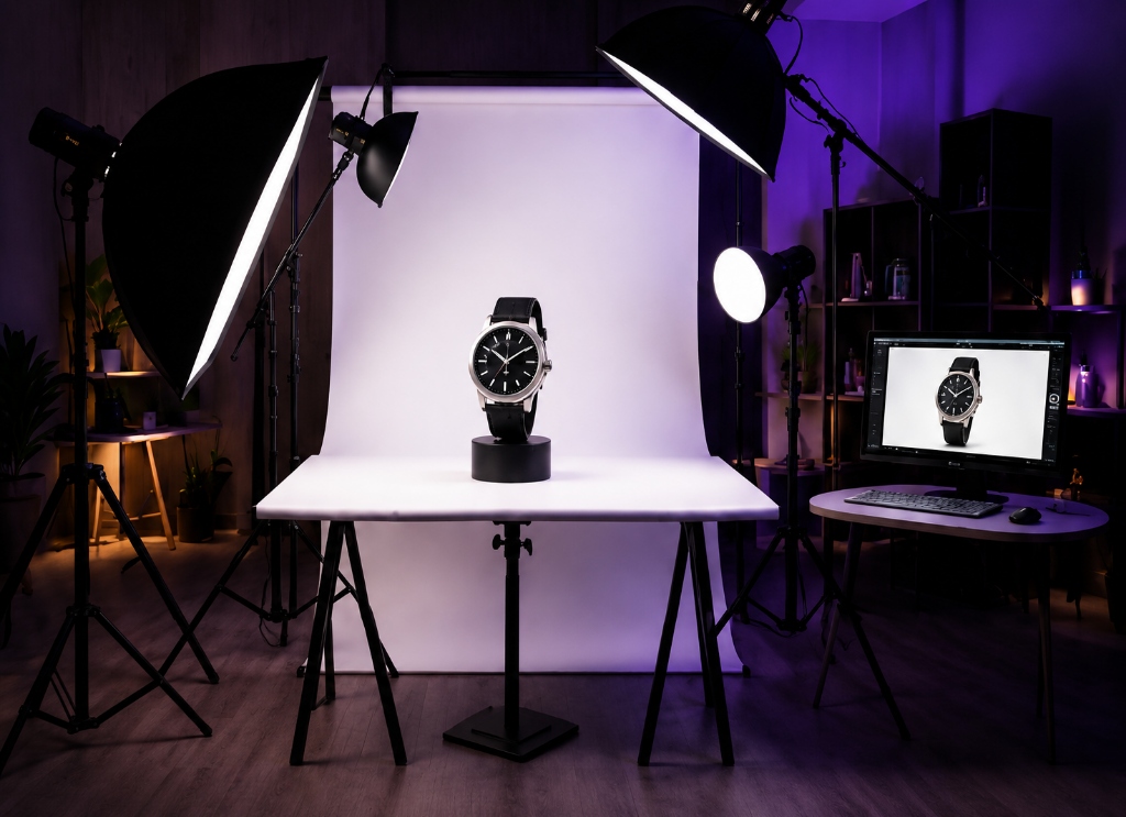 Professional studio photoshoot mockup