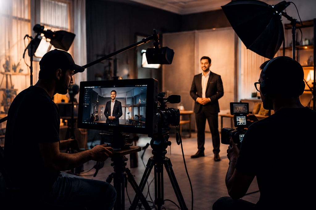 Professional studio filming mockup